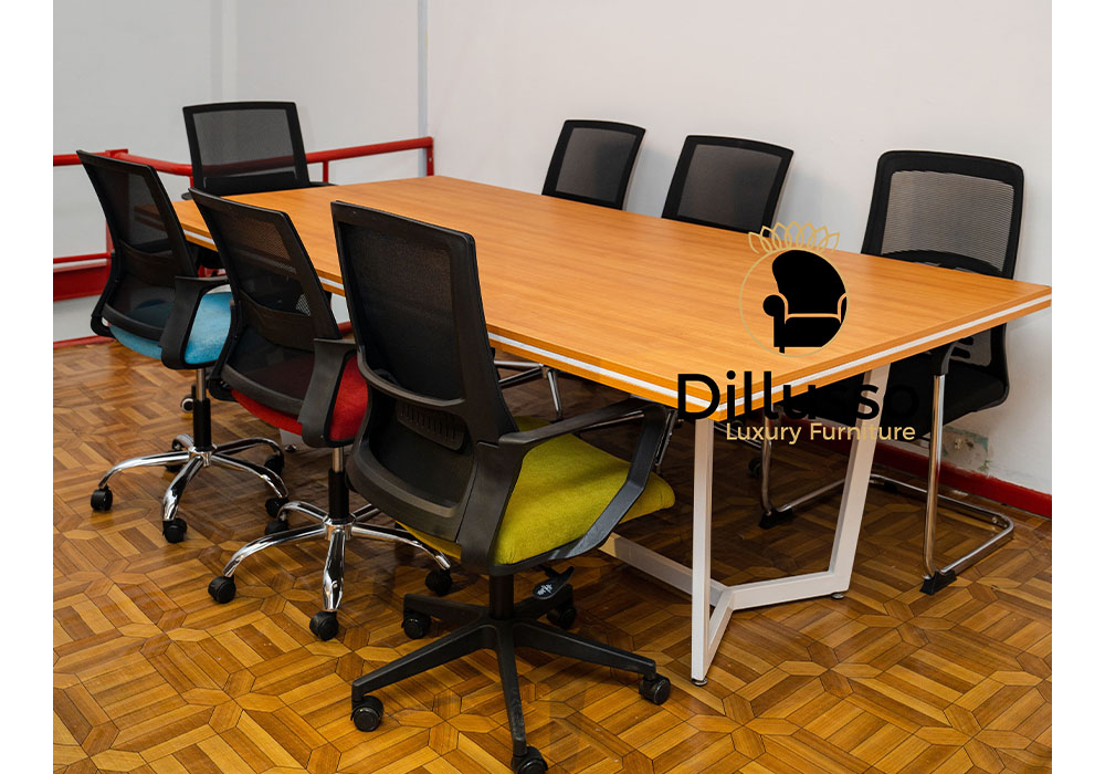 TRIP2412- 8 Pax Boardroom Table 2400 x 1200 x 745H mm,45mm sandwich Top with Metal Frames thumbnail 2