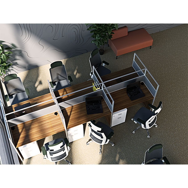 CLW3612 -6 Way workstation with Glass Parttion -3600 x 1200 x 1100H mm thumbnail 2