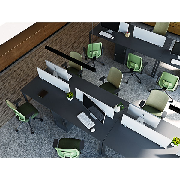 WM2412 -4 Way Metal Legged Workstation with storage Cabinets-2400 x 1200 x 745H mm thumbnail 3