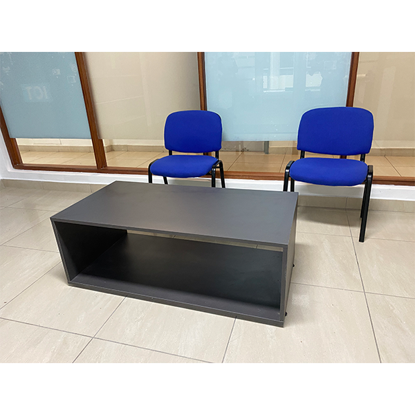 Cane Coffee Table 1200 x 600 x 450H mm,36mm Thick with Chrome Adjustable Legs thumbnail 2