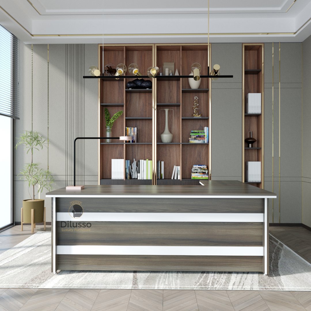 Pare Executive Desk with Side Extension | Dilusso Furniture Nairobi Kenya - Modern Executive Desk in Nairobi, Kenya