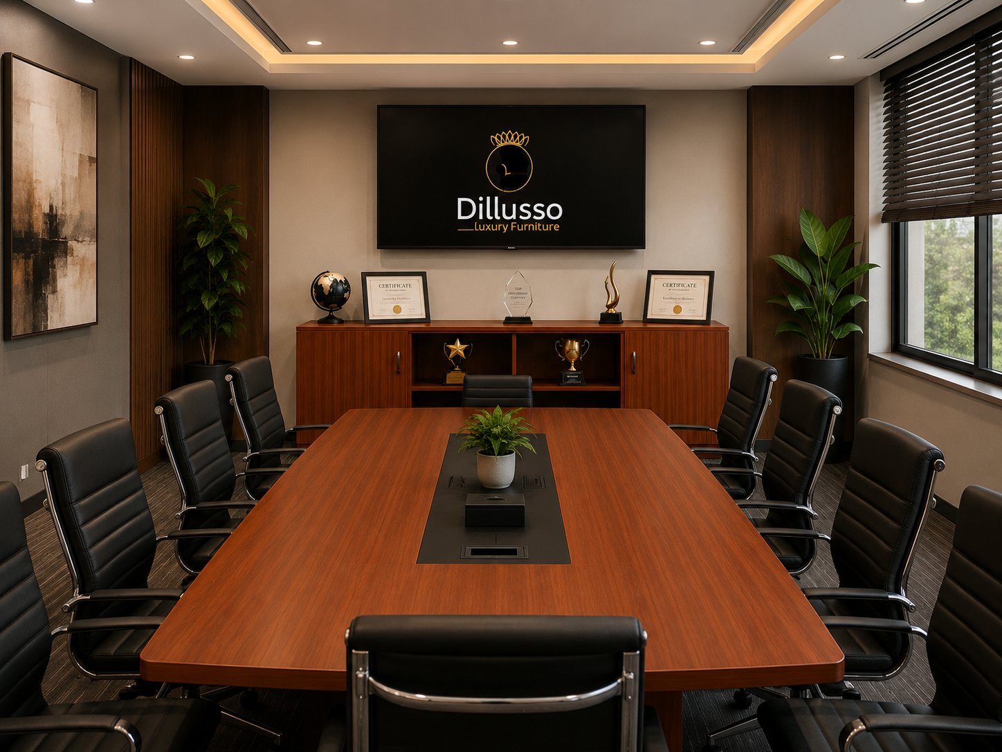 BROW2412-8 Pax Conference Table 2400 x 1200 x745H mm,36mm Top with tower Legs - Modern Boardroom in Nairobi, Kenya