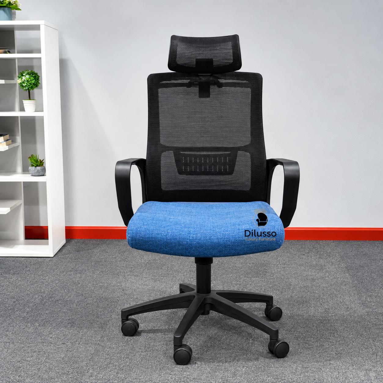 Harry-H Blue Ergonomic High Back Chair | Dilusso Furniture Nairobi - Modern High Back Office Chairs in Nairobi, Kenya