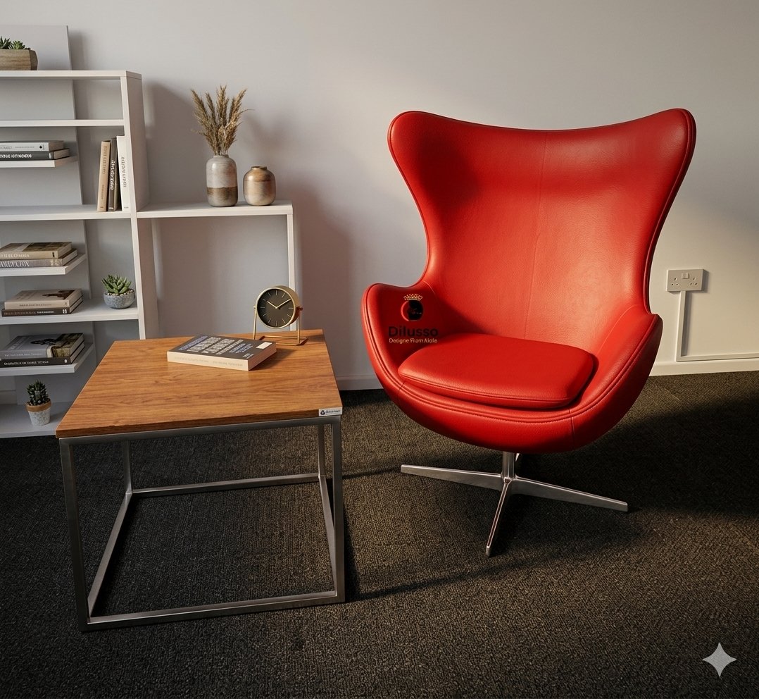 LC-02 Leather  Lounge Chair-Red - Modern Lounge chair in Nairobi, Kenya