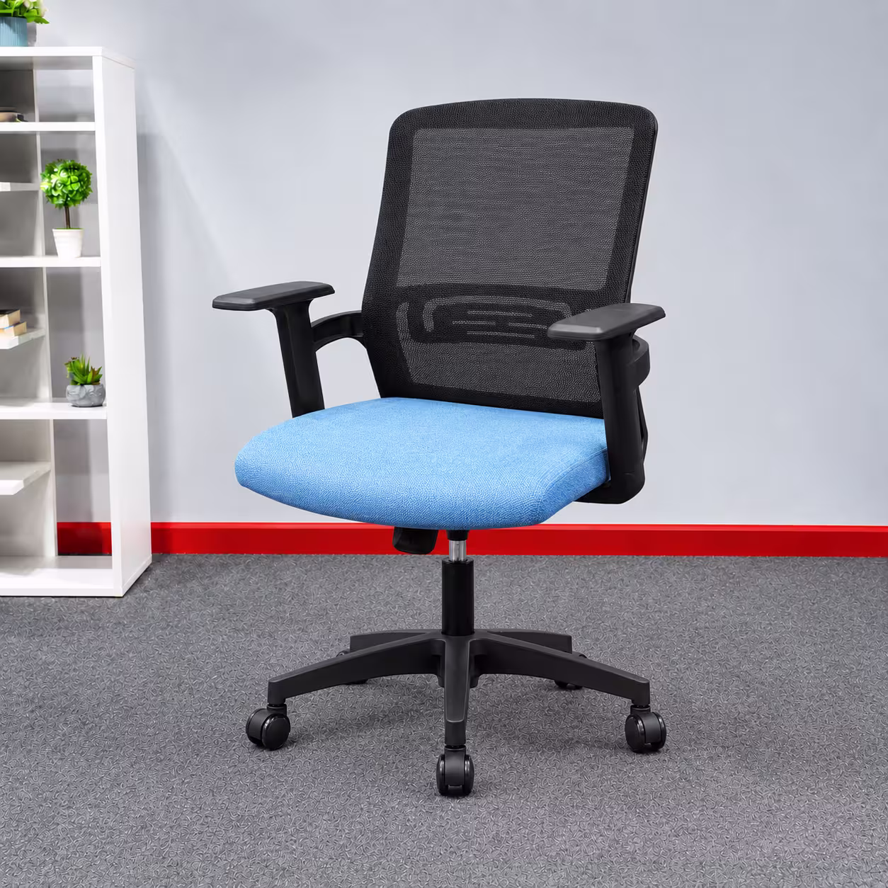 WIT-M -Ergonomic Medium Back Mesh Chair -Blue